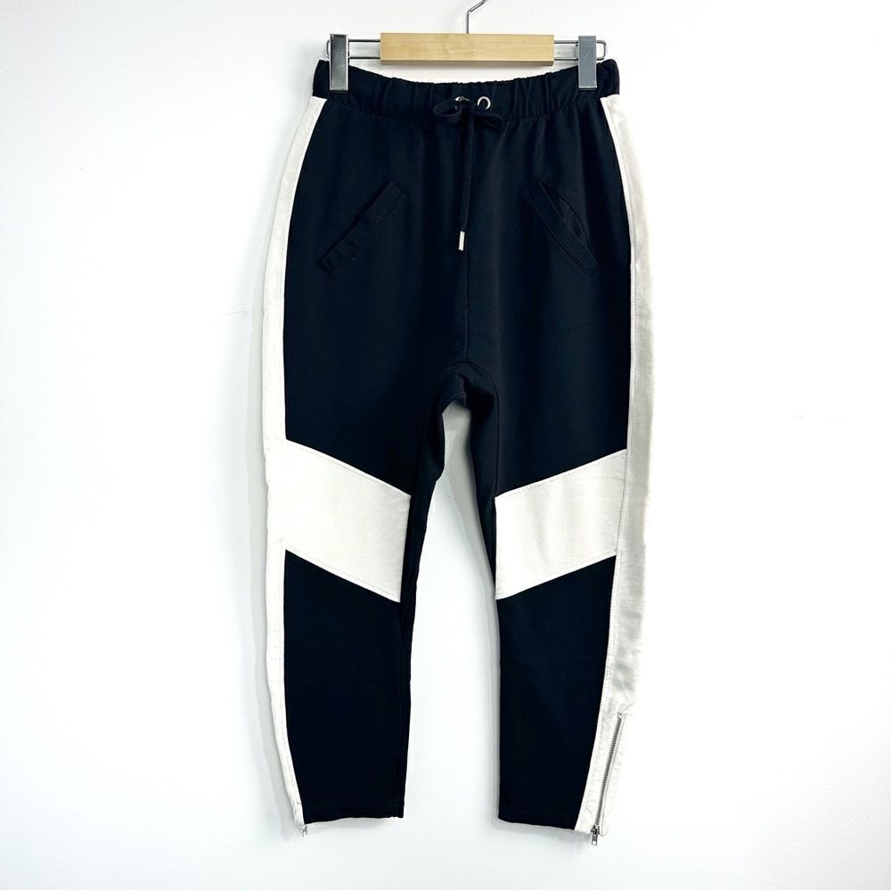 Imperial Black and White Colorblock Joggers with Zip Hems Sz Small
